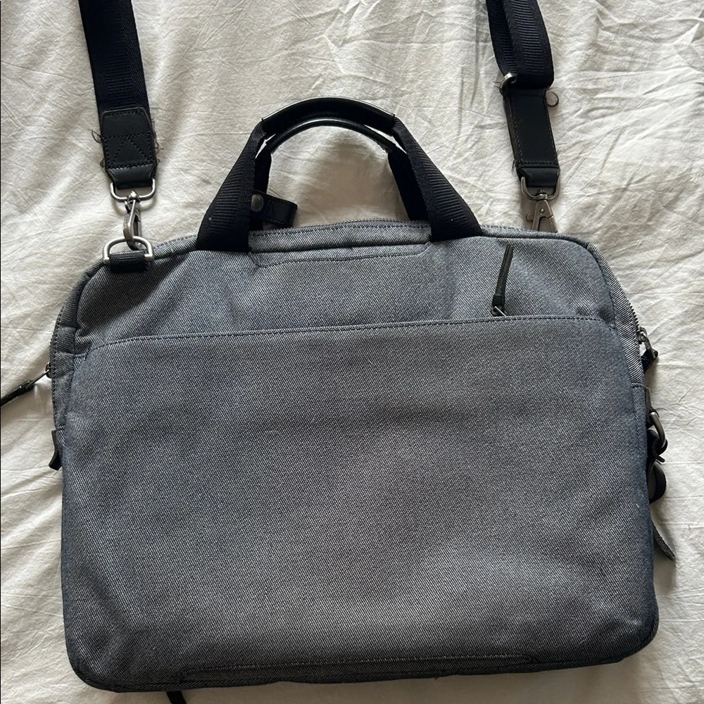 TUMI Dalston Acer Laptop Messenger Bag Gray Slim Travel Briefcase Shoulder Strap